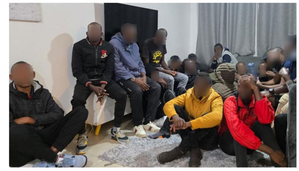 Police Officers have rescued 70 foreign nationals from a suspected human trafficking syndicate in Ruai, Nairobi.
