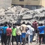 Several people are feared trapped after a building collapsed on Monday, March 16, at Blue Estate in Shauri Moyo.
