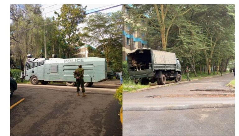 Police block access to parallel Linda Mwananchi meeting at Ufangamano house in Nairobi