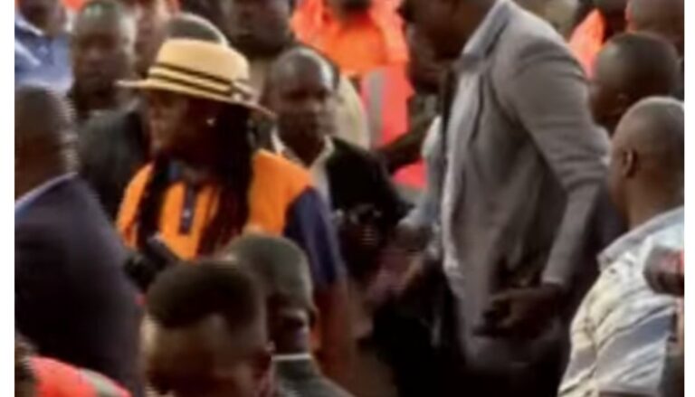 EALA MP and former ODM party leader Raila Odinga's daughter Winnie Odinga has made a surprise appearance at the ODM's special NDC at Jamhuri Grounds.