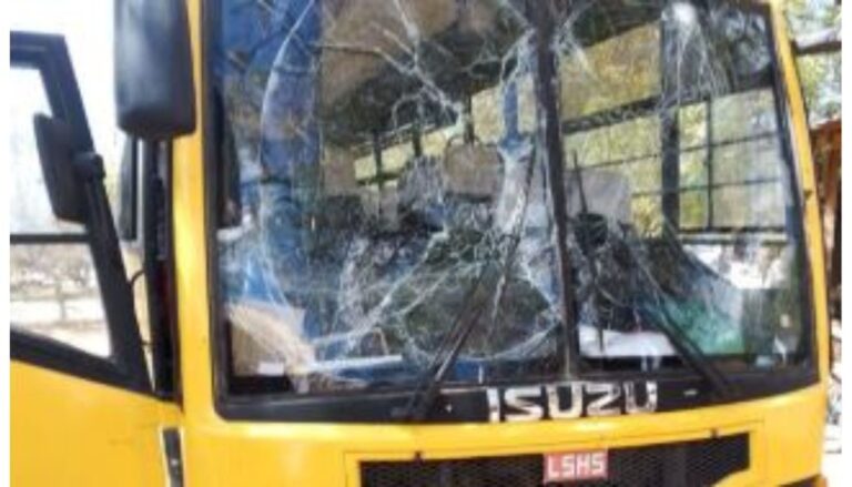 At least two students were slightly injured after a bus they were travelling in was hit by a blast at Hagadera Refugee Camp, Garissa county.