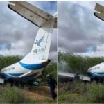 An EBB Air Embraer plane operating on the Nairobi-Mandera route on Friday 24 morning lost control and landed in the nearby vegetation.