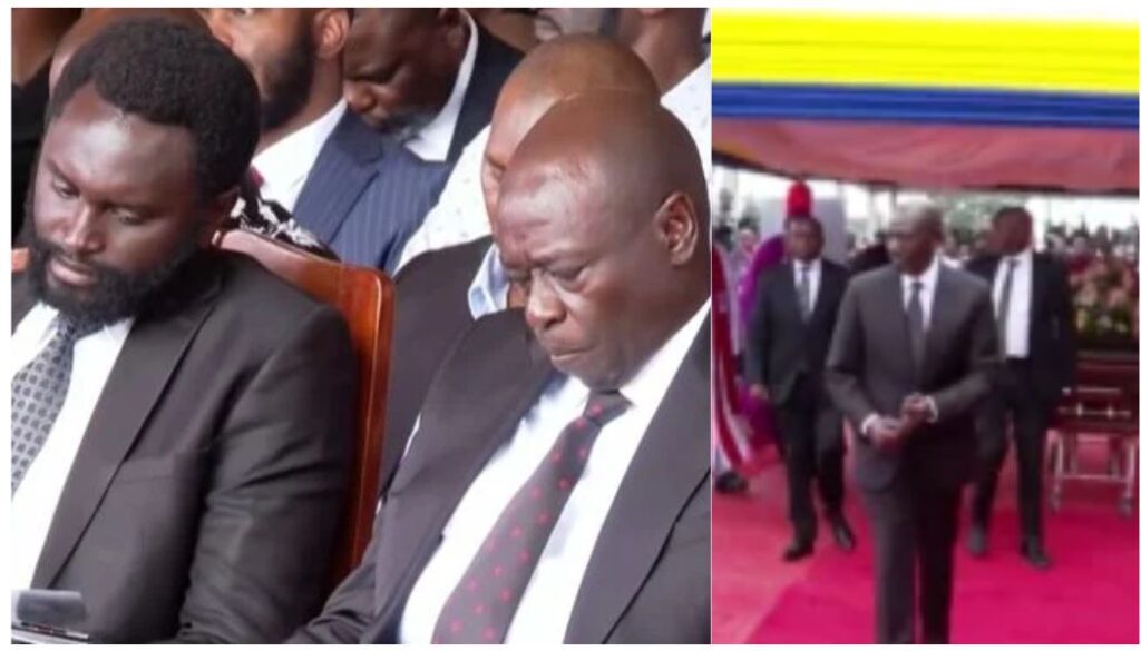 Ruto and Gachagua meet face to face at requiem mass of late Ol Kalou MP