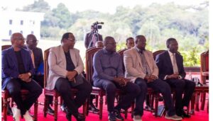 President William Ruto on Thursday lightened the mood at State House with a playful remark on how some leaders were dressed during an official function.