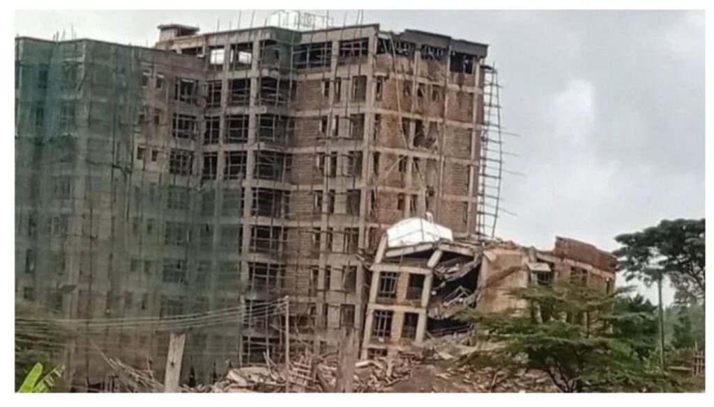 Several people trapped after 8-storey building collapses in Kajiado County