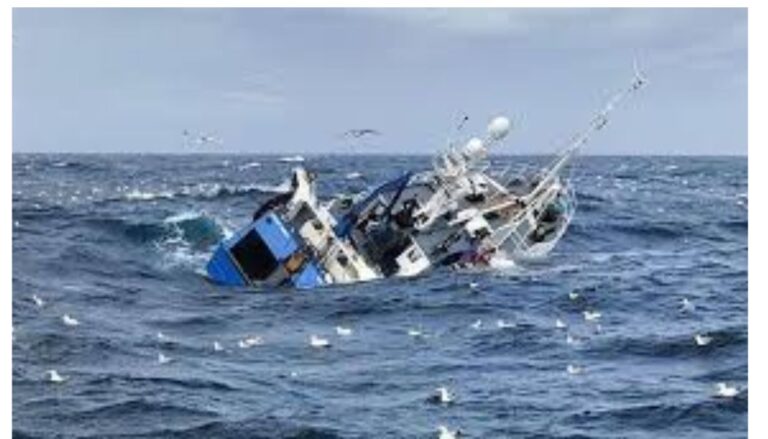 Four people have been reported missing after a boat capsized in the Indian Ocean.