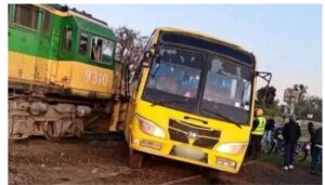 A rescue operation was launched on Friday morning after a train collided with a school bus carrying pupils along the Gilgil-Nyahururu road in Nakuru County.