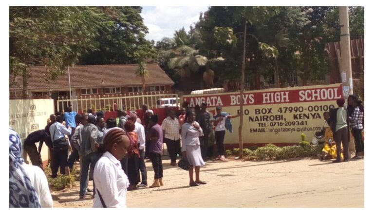 Lang'ata High School students were sent home after the school was closed indefinitely following a fire that broke out in one of the dormitories